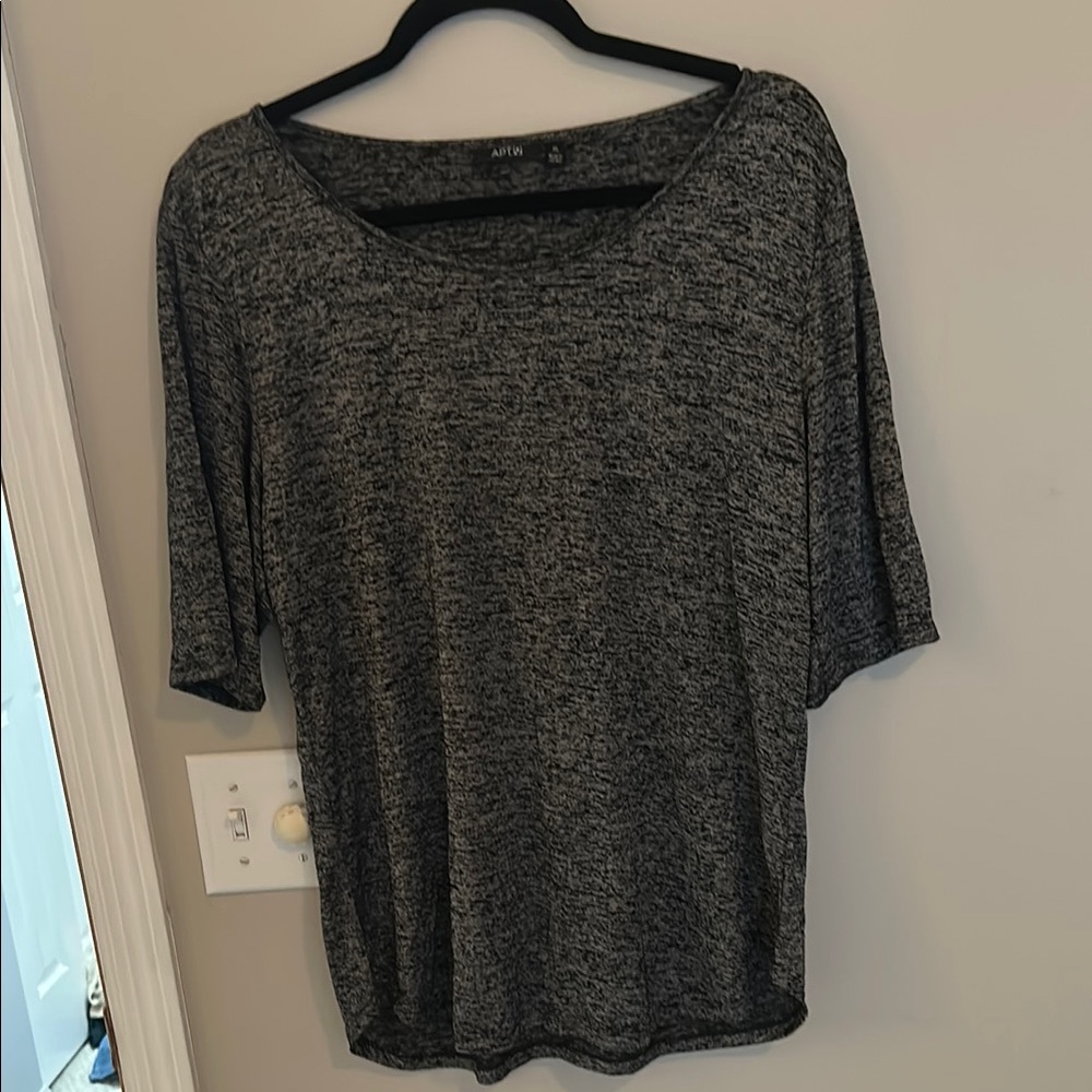Apt. 9 Gray 3/4 Sleeve Relaxed Blouse